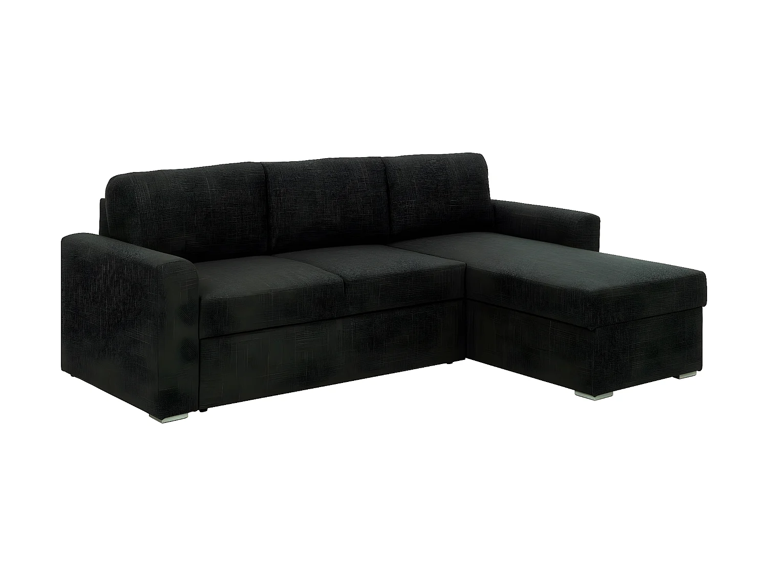 Flemar slaapbank met chaise longue donkergrijs.