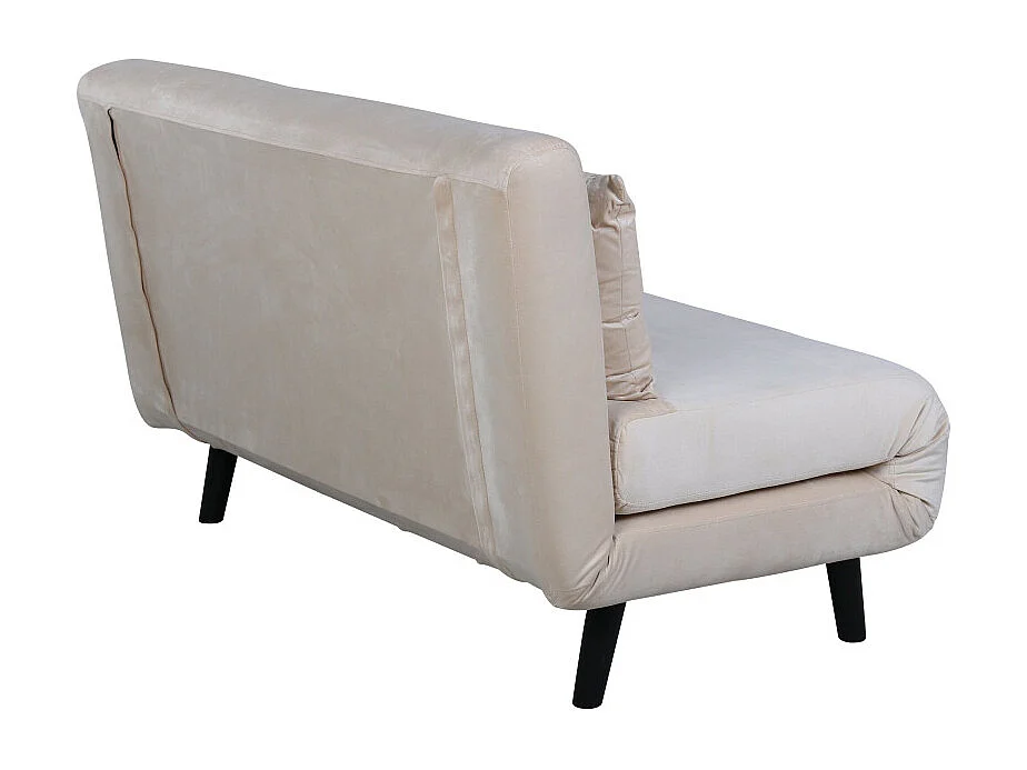 Canapé Convertible en Velours "Vicky" 120cm Beige Clair