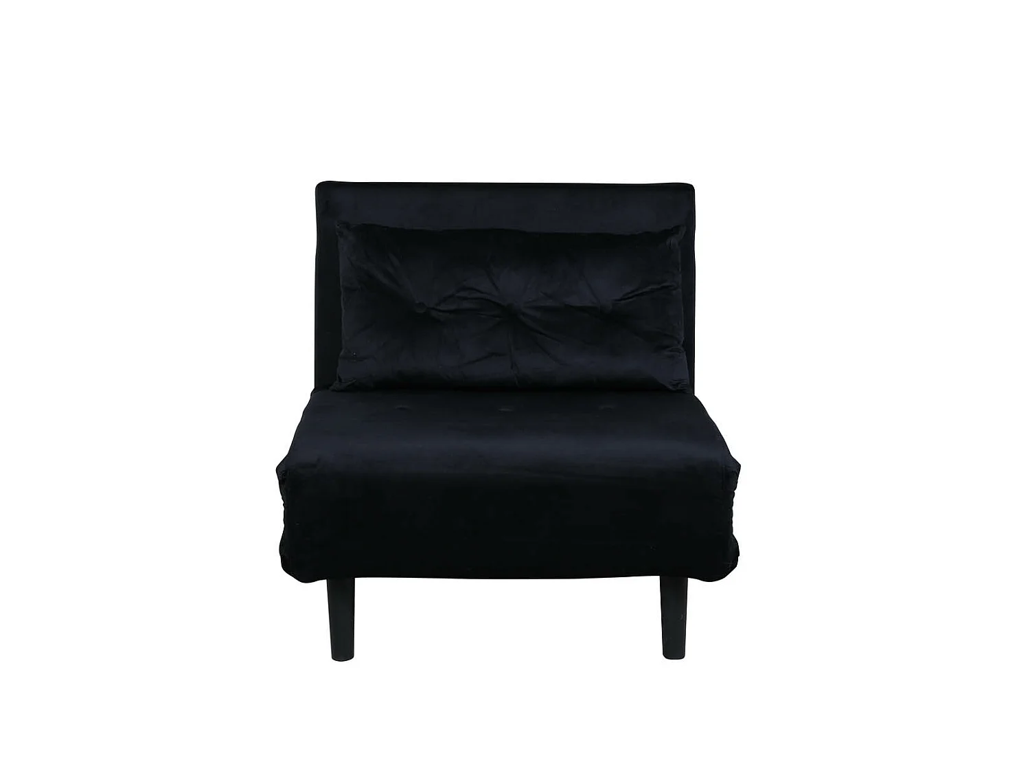 Fauteuil Convertible en Velours "Vicky" 70cm Noir