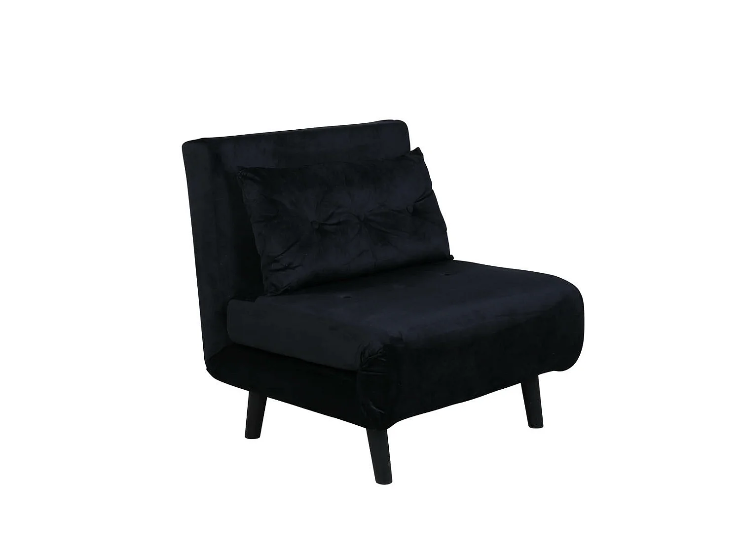 Fauteuil Convertible en Velours "Vicky" 70cm Noir