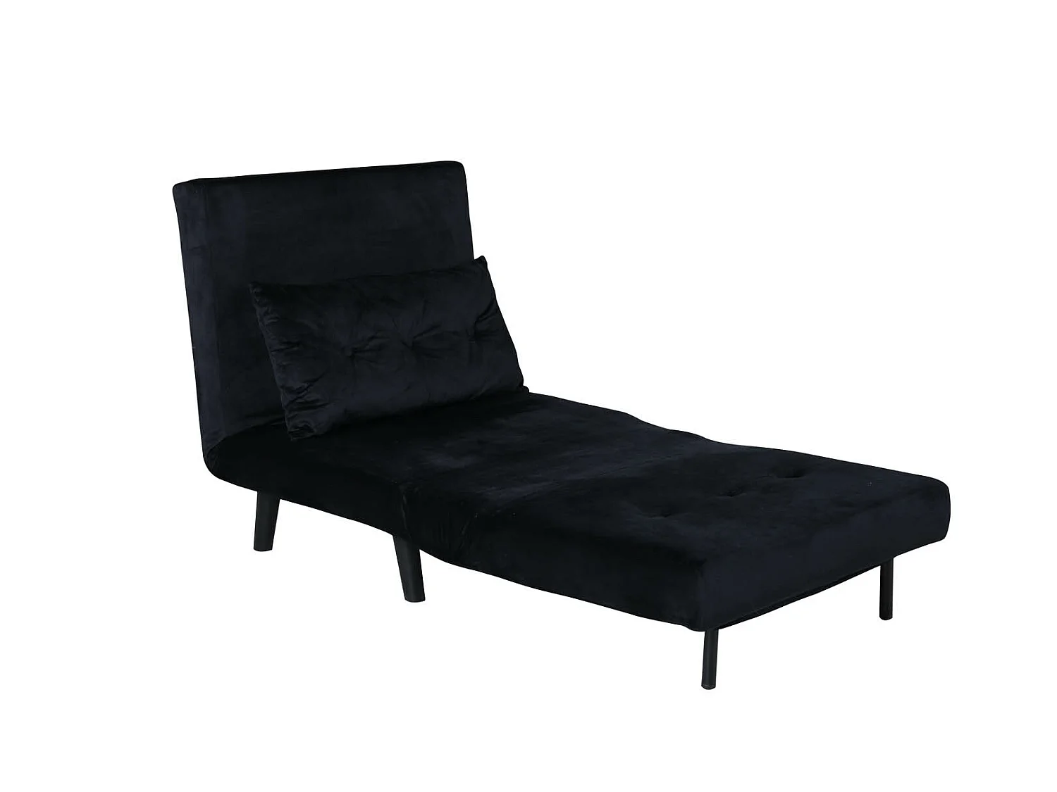 Fauteuil Convertible en Velours "Vicky" 70cm Noir