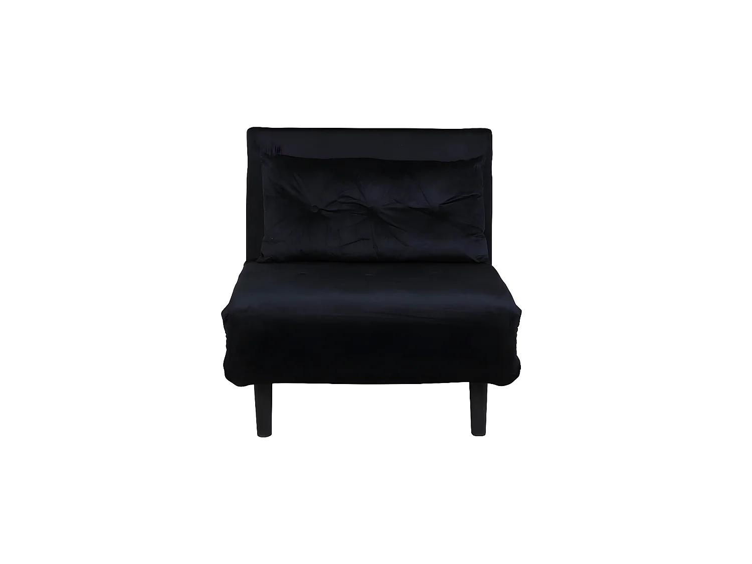 Fauteuil Convertible en Velours "Vicky" 70cm Noir