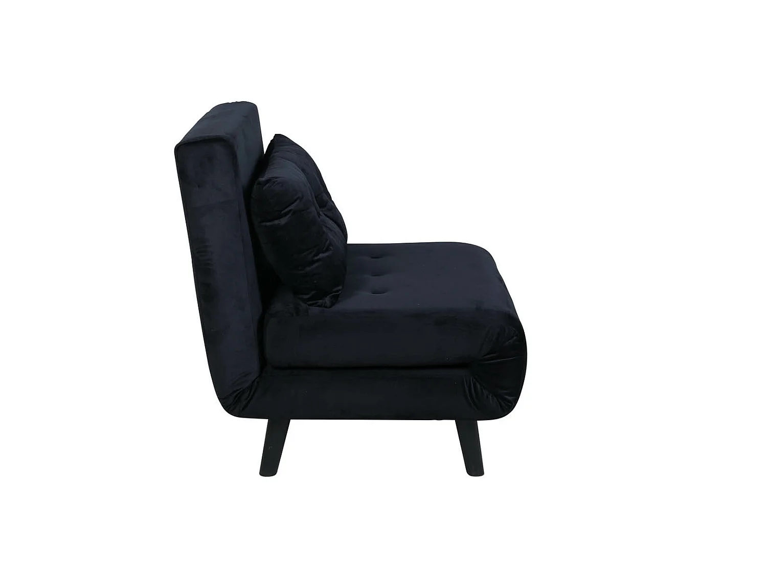 Fauteuil Convertible en Velours "Vicky" 70cm Noir