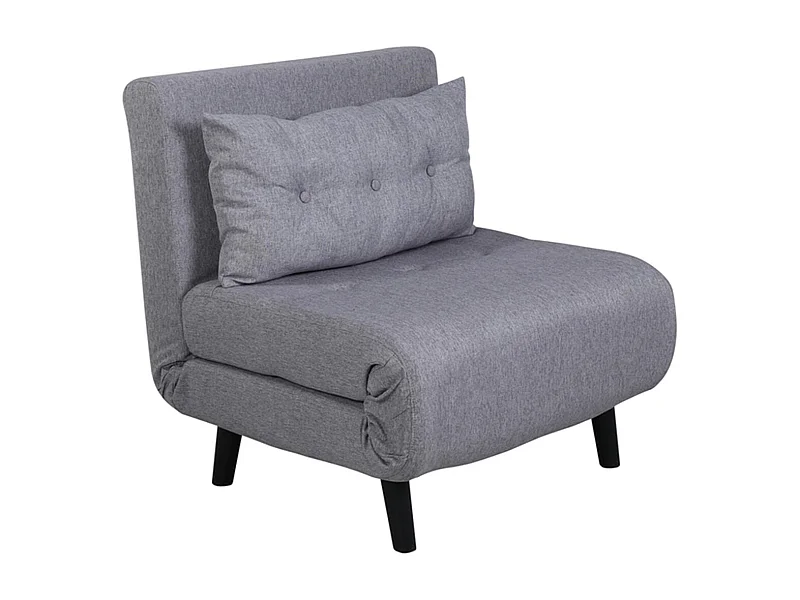 Fauteuil Convertible en Tissu "Vicky" 70cm Gris