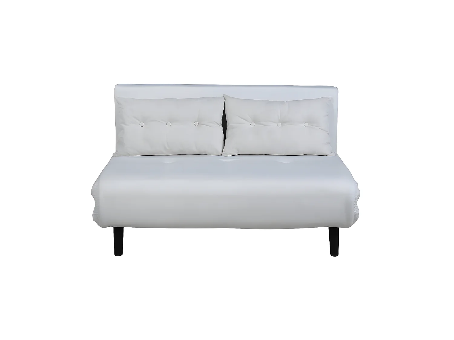 Canapé Convertible en Tissu "Vicky" 120cm Blanc