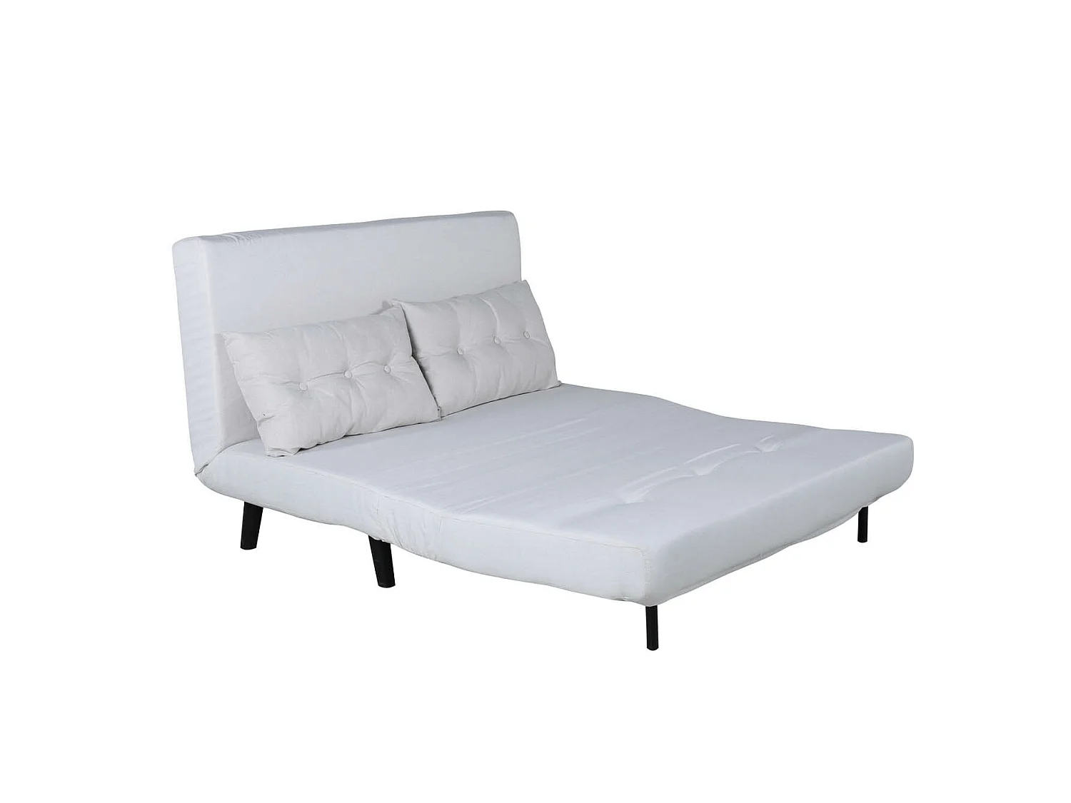 Canapé Convertible en Tissu "Vicky" 120cm Blanc