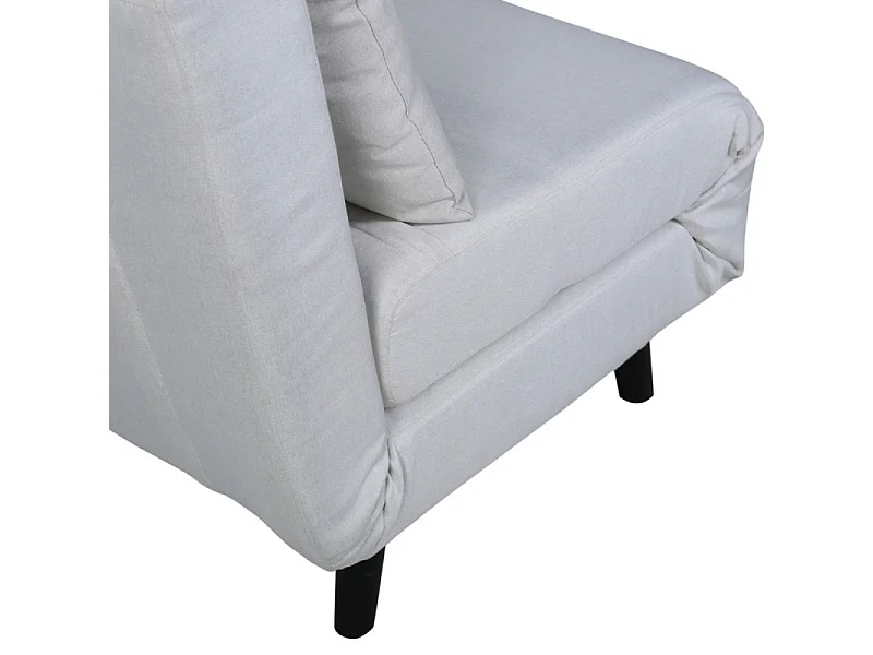Fauteuil Convertible en Tissu "Vicky" 70cm Blanc