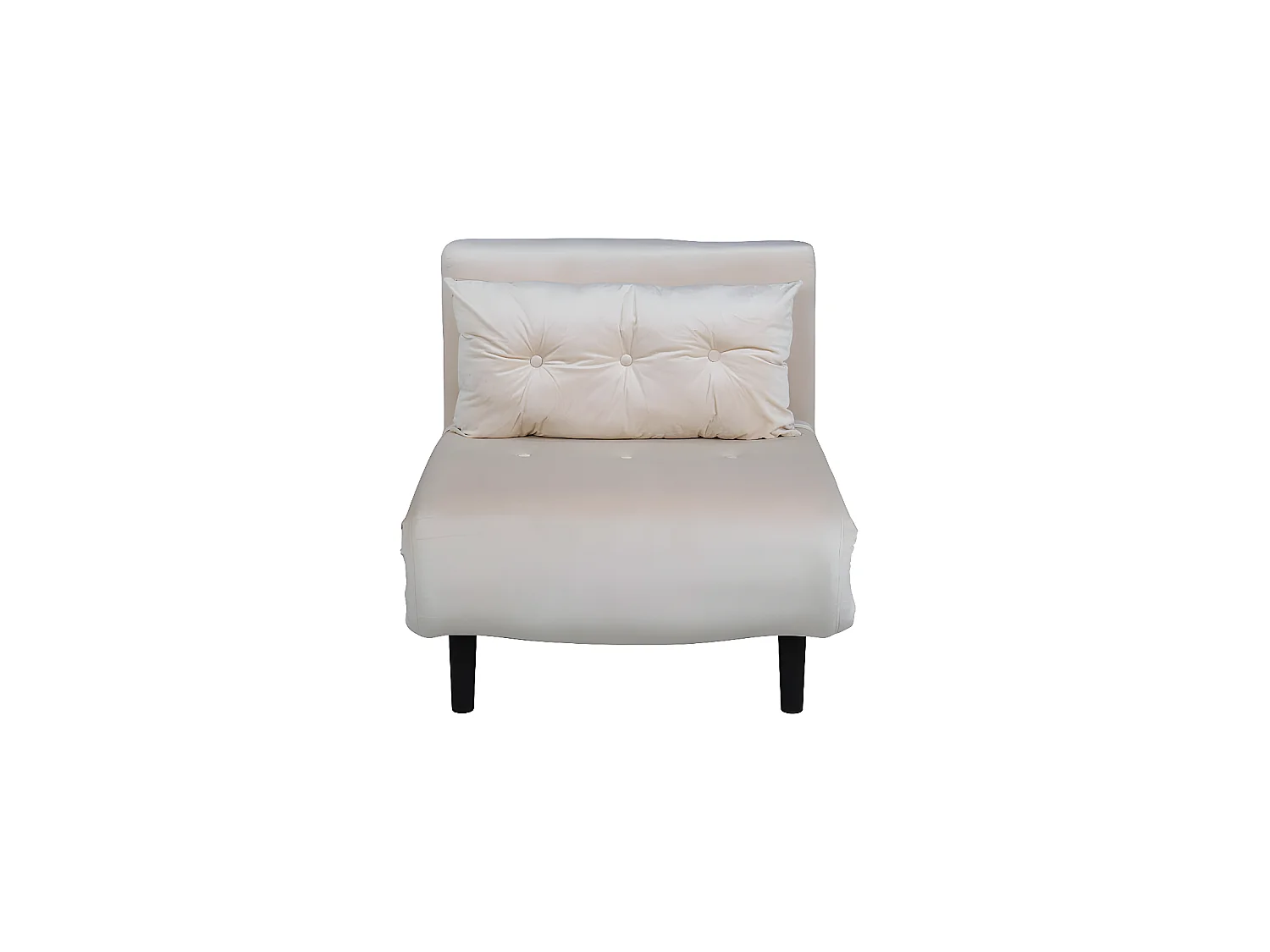 Fauteuil Convertible en Velours "Vicky" 70cm Beige Clair
