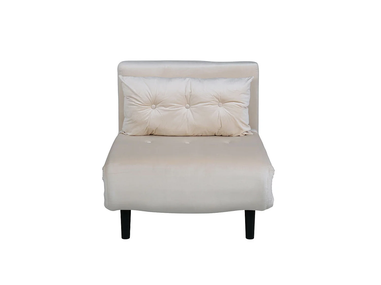 Fauteuil Convertible en Velours "Vicky" 70cm Beige Clair