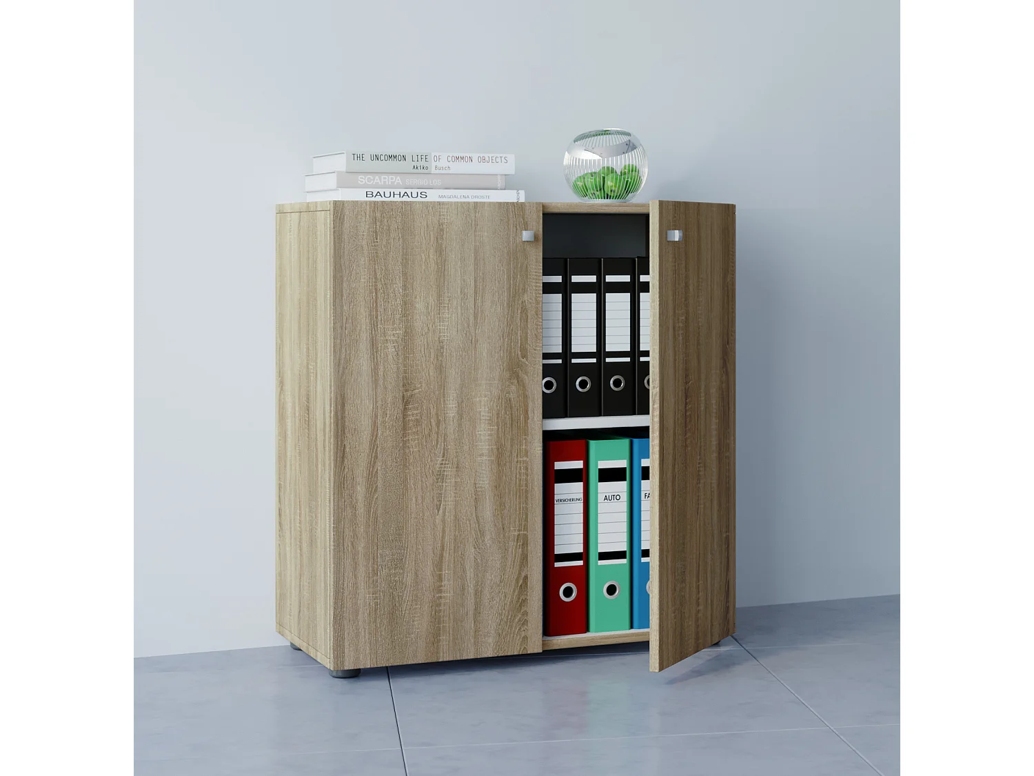 Büroschrank Bücher Ordner Aktenschrank Lona 2fach