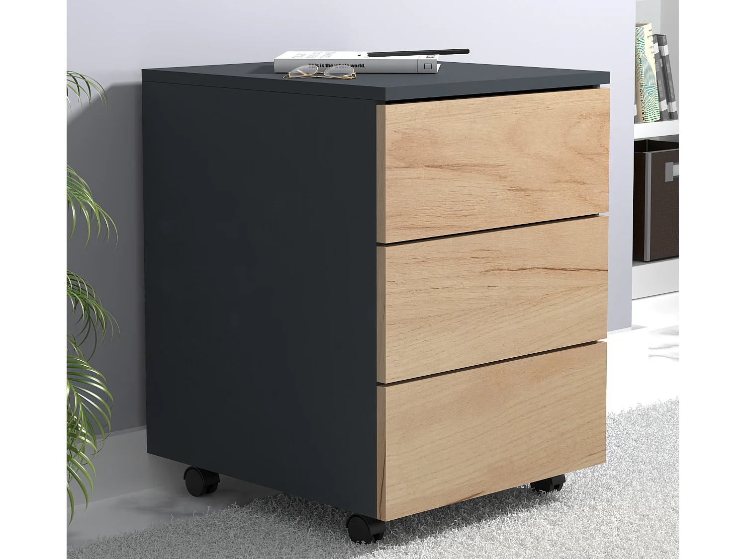 Roll Container Dalosa Anthracite / honey oak 0