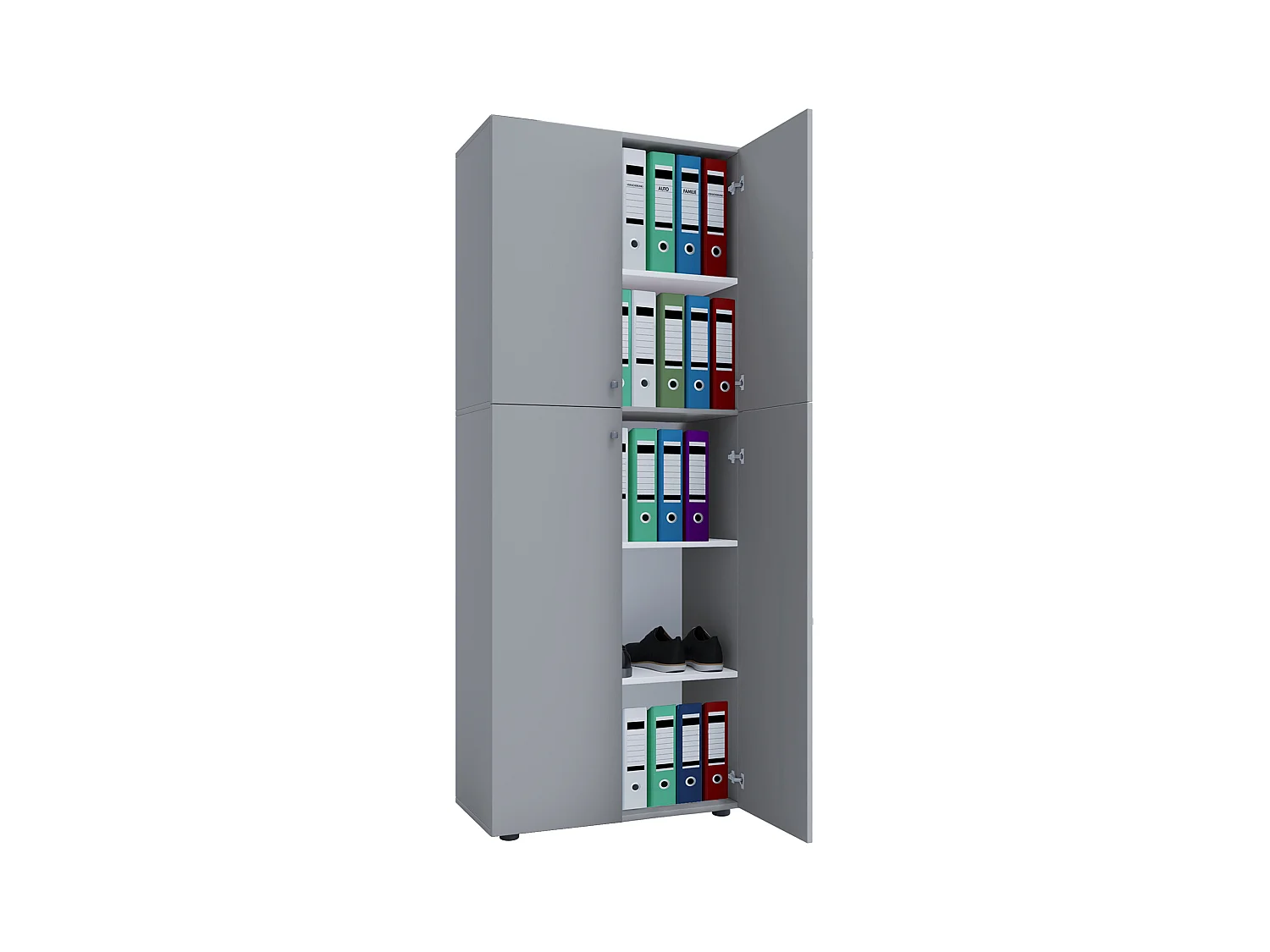Office cabinet Lona Gray W. 70 x H. 184 x D. 40 cm