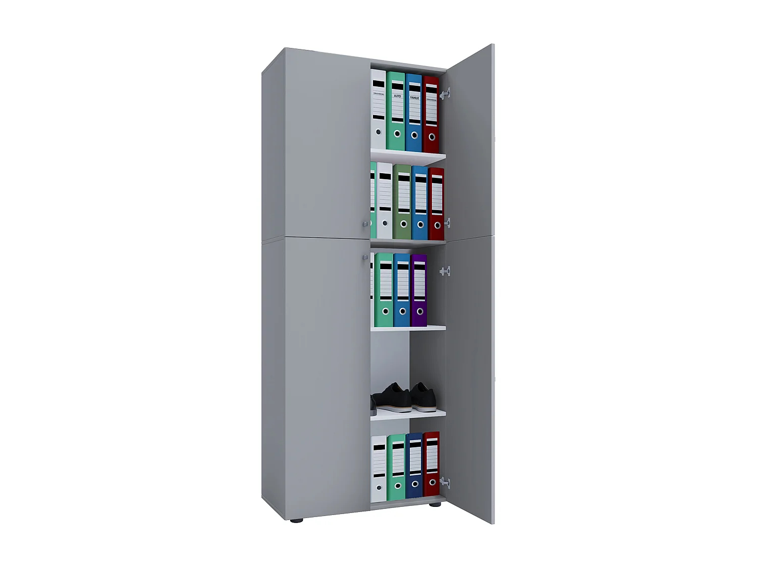 Office cabinet Lona Gray W. 70 x H. 184 x D. 40 cm