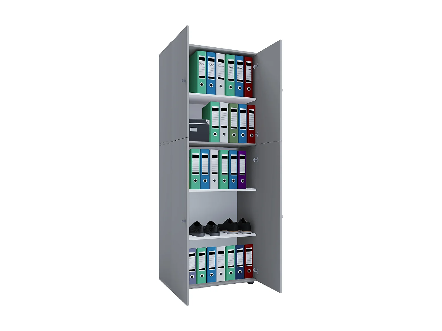 Office cabinet Lona Gray W. 70 x H. 184 x D. 40 cm