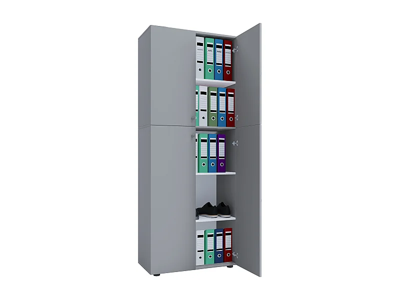 Office cabinet Lona Gray W. 70 x H. 184 x D. 40 cm