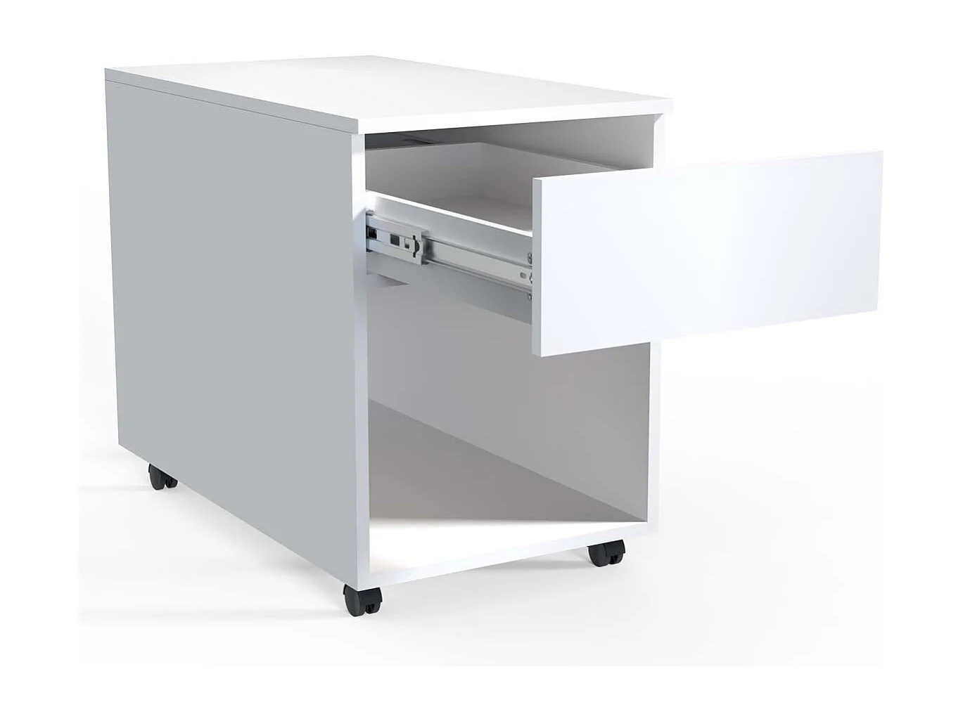 VCM Roll Container | Recipiente lateral com gavetas | Dimensões aprox. A. 55 x L. 39 x P. 70 cm | Contentor de Escritório - Dalosa 1 Gaveta (Branco)