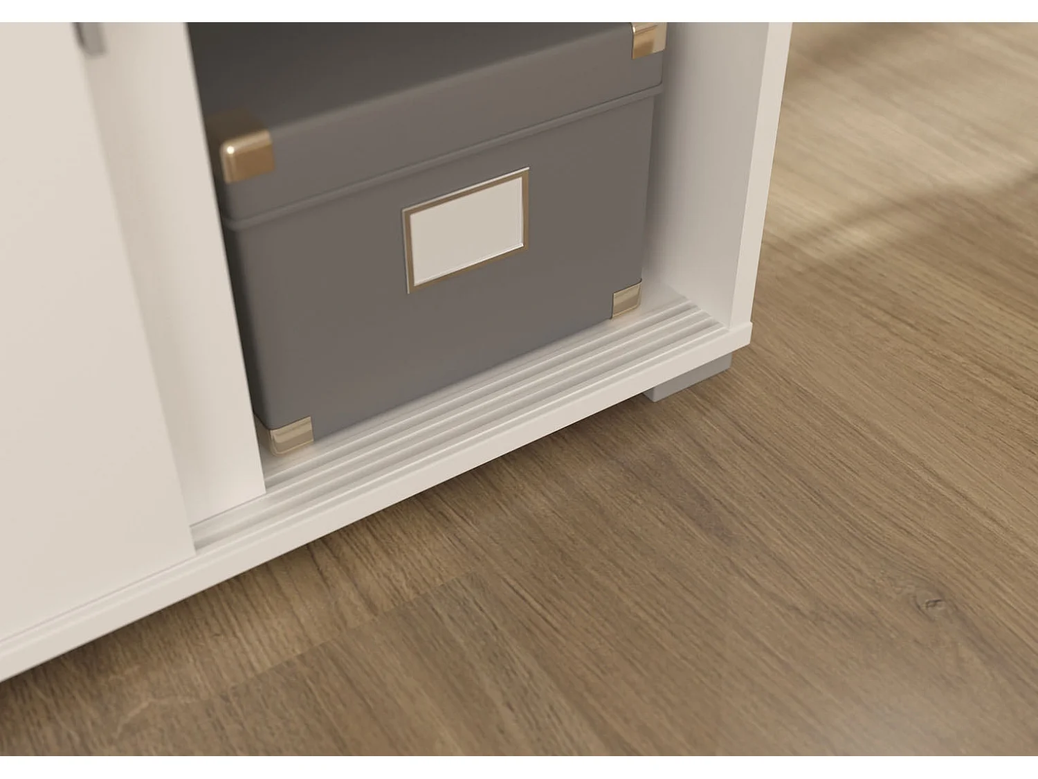 Mover kantoor kast met 2 schuifdeuren 2 deuren, 2 laden wit.