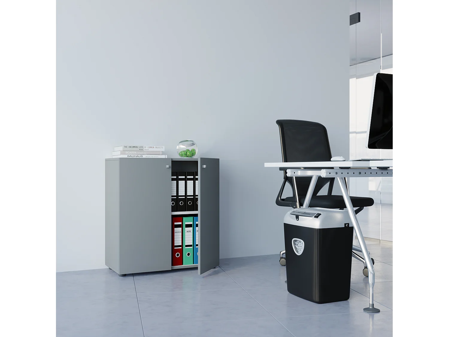 Office cabinet Lona Gray W. 70 x H. 74 x D. 40 cm