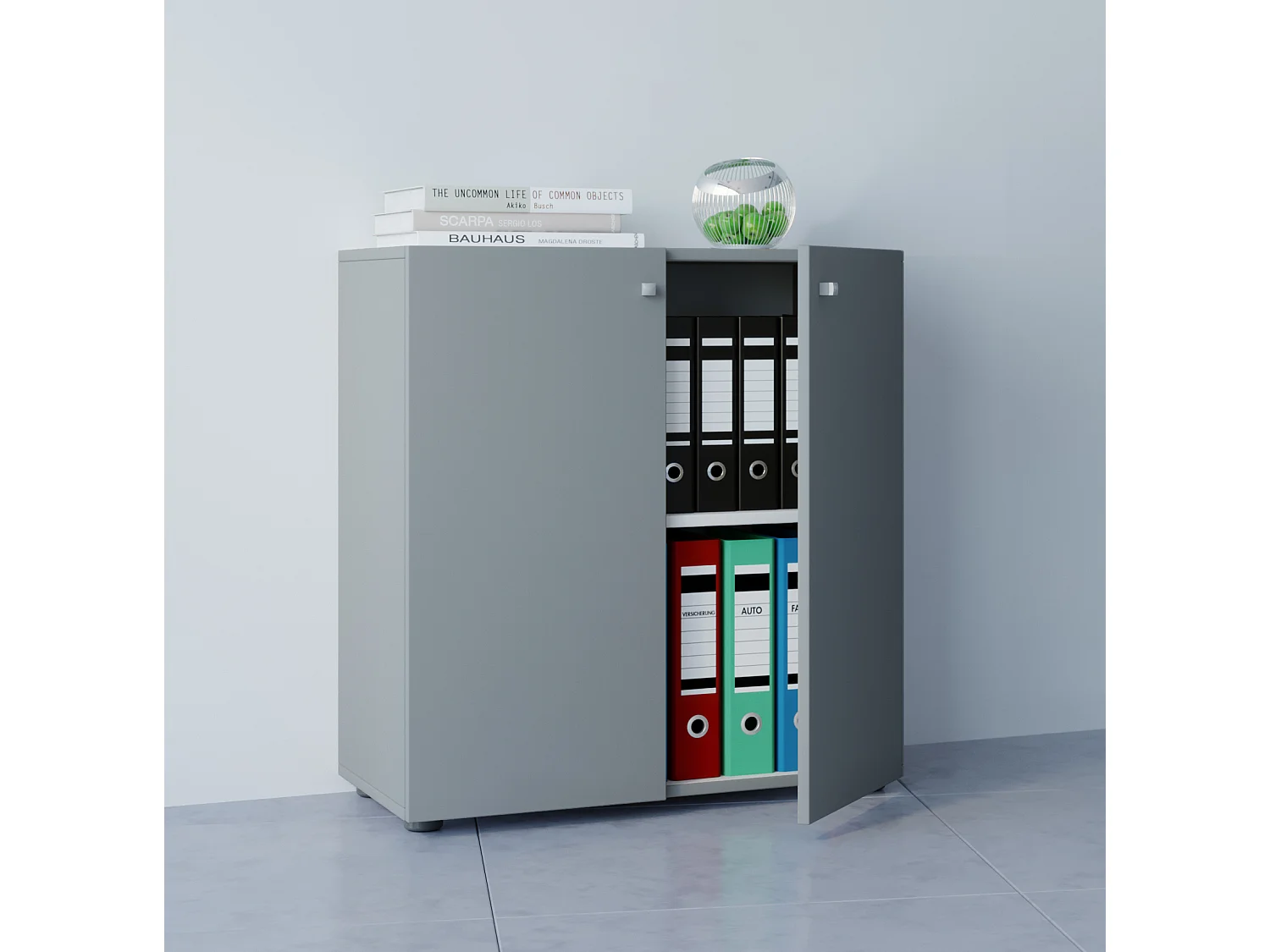 Office cabinet Lona Gray W. 70 x H. 74 x D. 40 cm