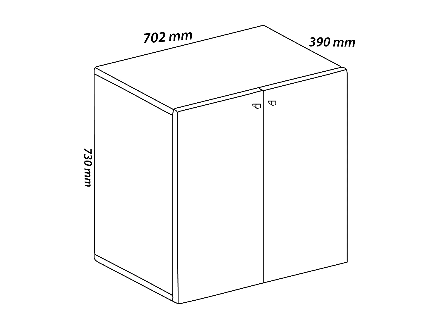 Office cabinet Lona Gray W. 70 x H. 74 x D. 40 cm