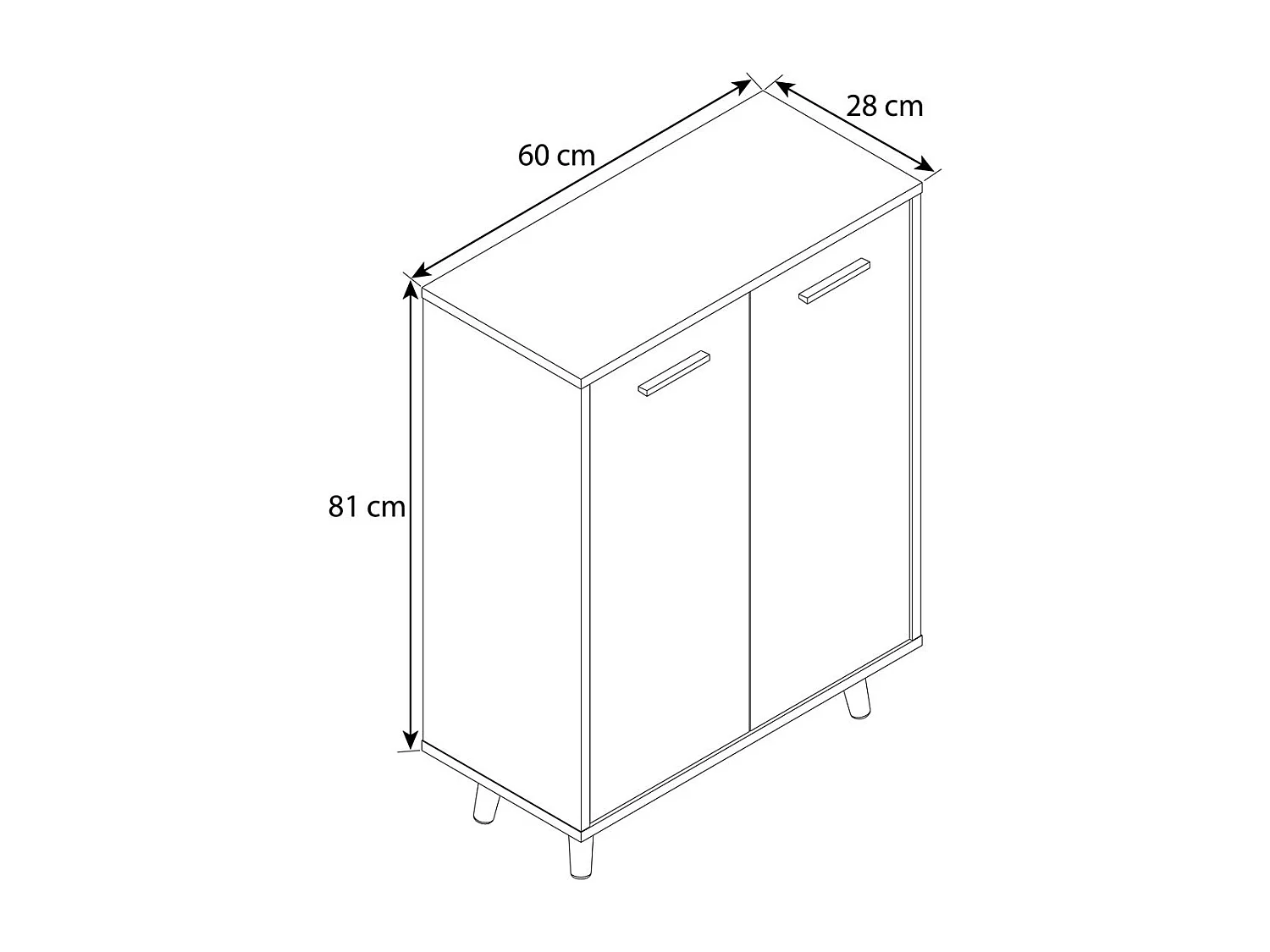 Chest of drawers & sideboards Lindas White / Anthracite H. 81 x W. 60 x D. 28 cm