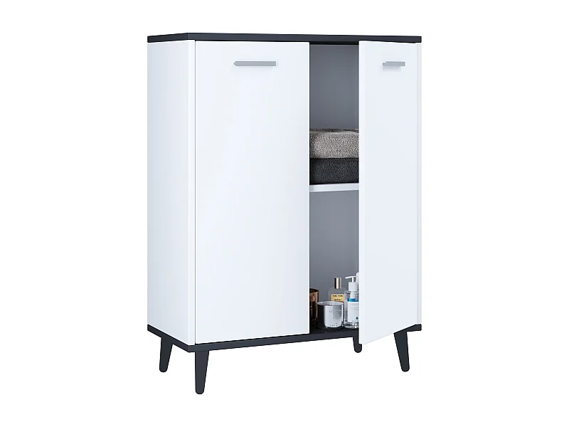 Chest of drawers & sideboards Lindas White / Anthracite H. 81 x W. 60 x D. 28 cm