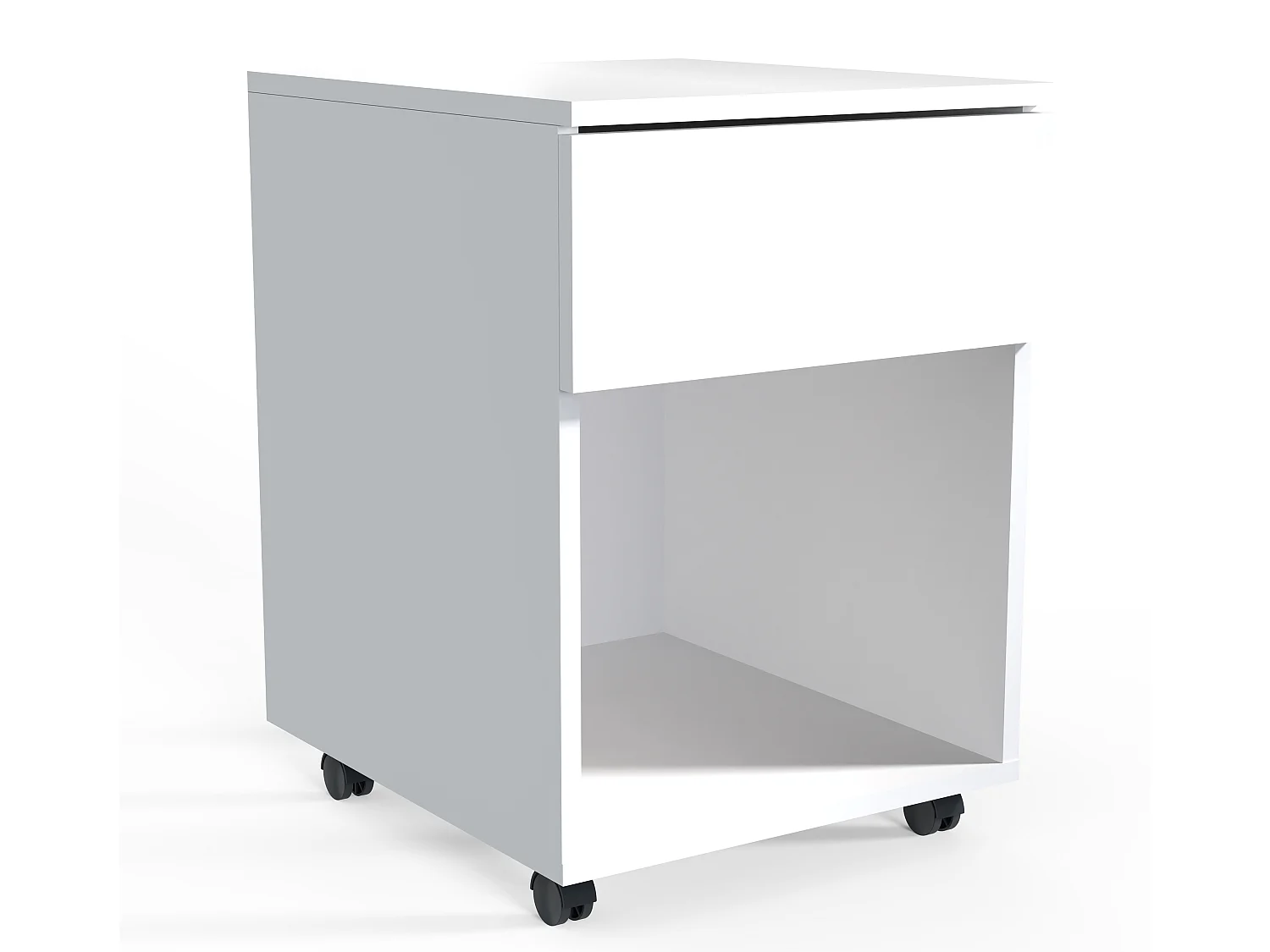 VCM Roll Container | Recipiente lateral com gavetas | Dimensões aprox. A. 55 x L. 39 x P. 45 cm | Contentor de Escritório - Dalosa 1 Gaveta (Branco)