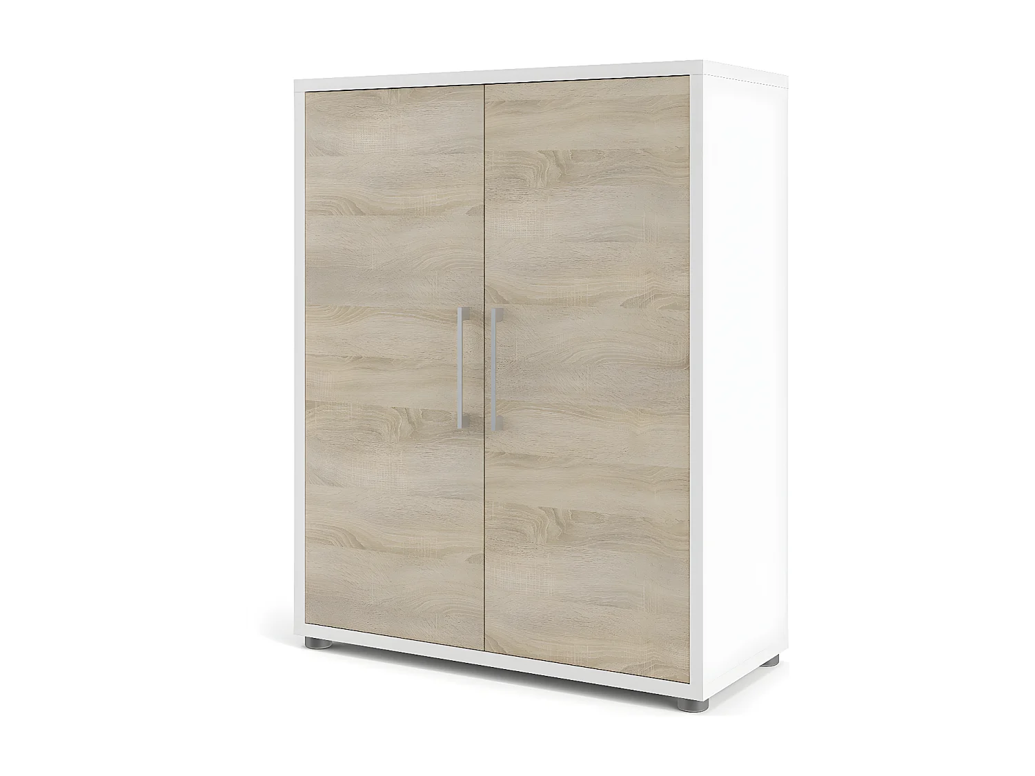 Prisme Dossierkast met 2 deuren, wit, eiken decor
