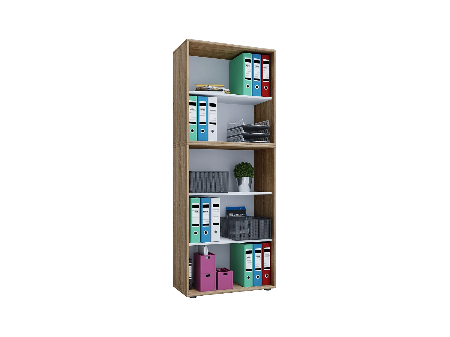 Office Shelf & Bookcase Lona Sonoma oak (Sägerau) W. 70 x H. 184 x D. 37 cm