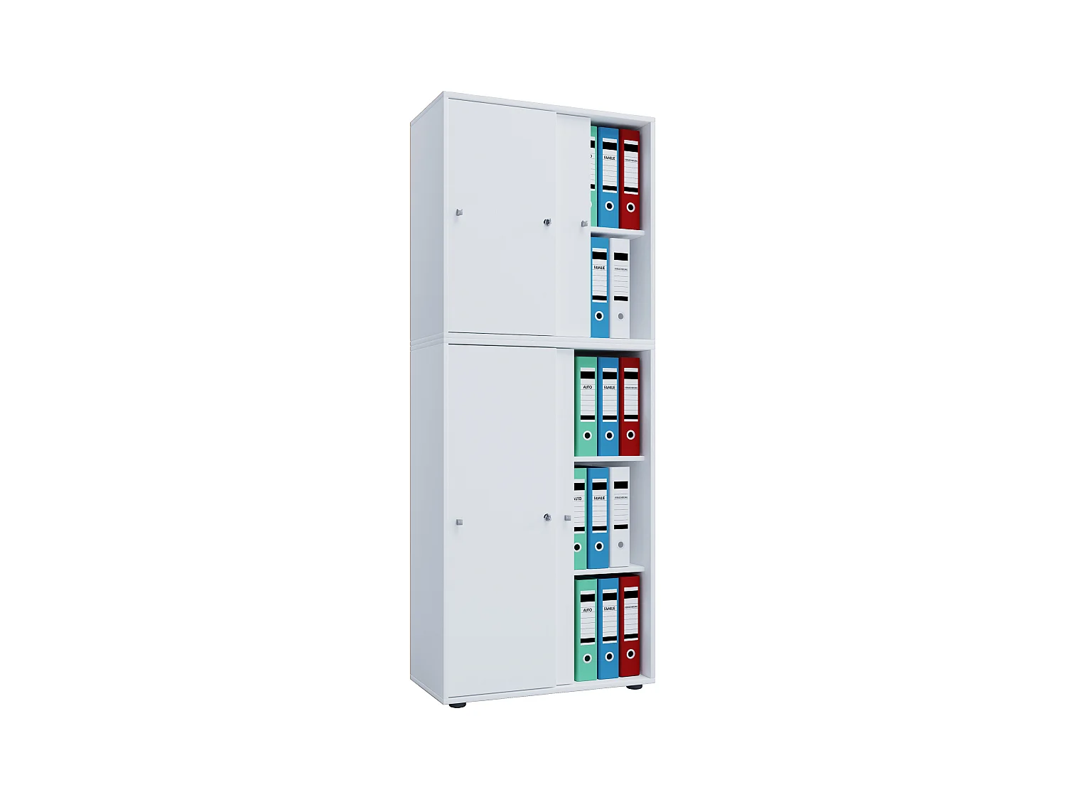 Office cabinet Lona White W. 70 x H. 184 x D. 37 cm