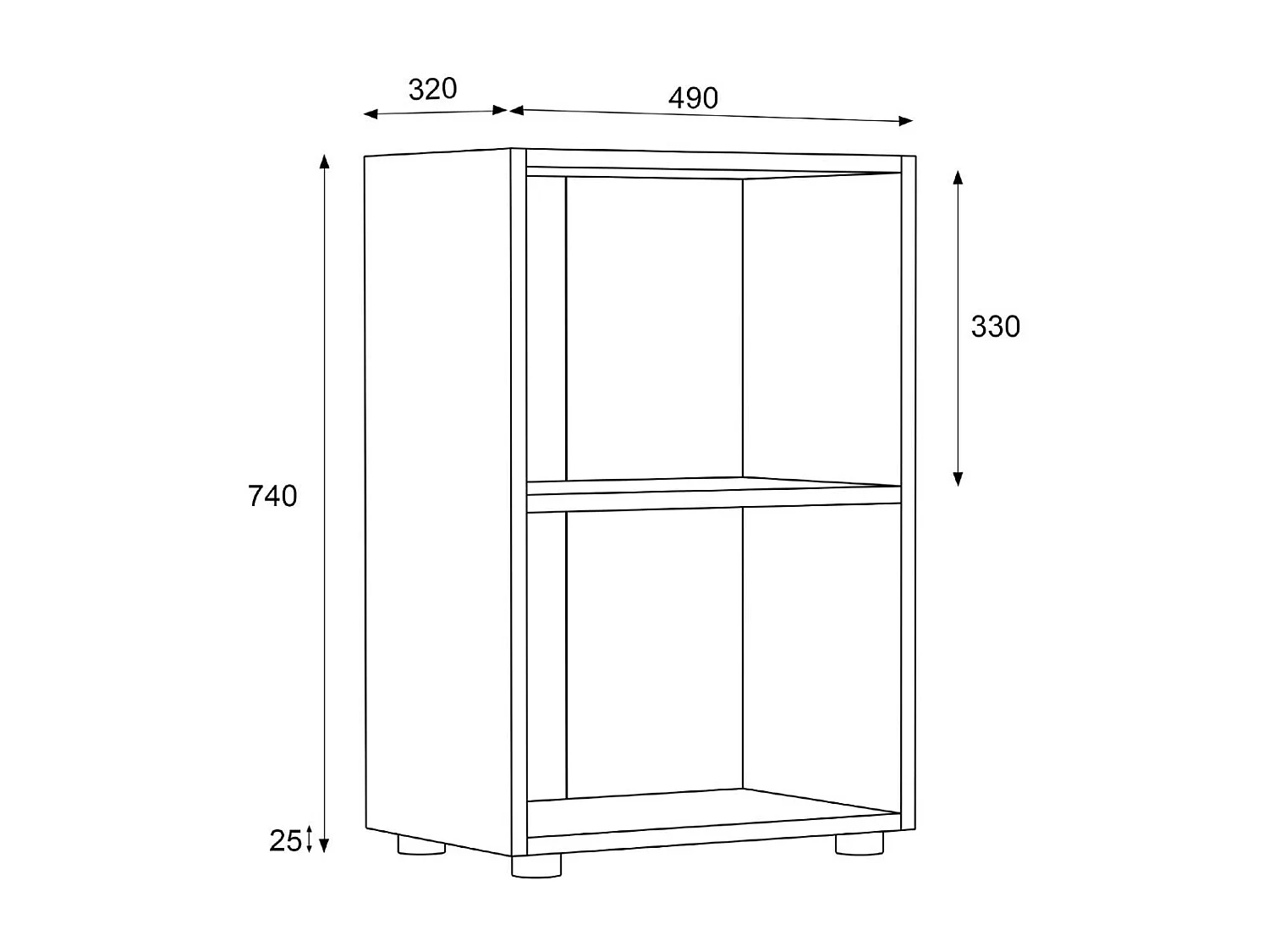 Office Shelf & Bookcase Ulas White H. 74 x W. 49 x D. 32 cm