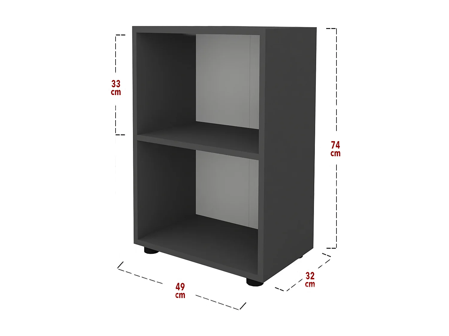 Office Shelf & Bookcase Ulas White H. 74 x W. 49 x D. 32 cm