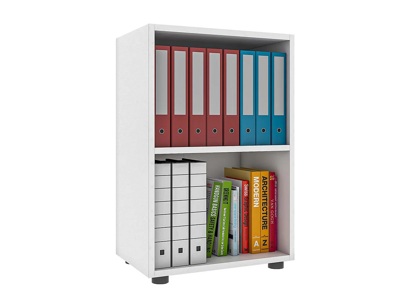 Ulas2 étagère de bureau 2 tablettes blanc.
