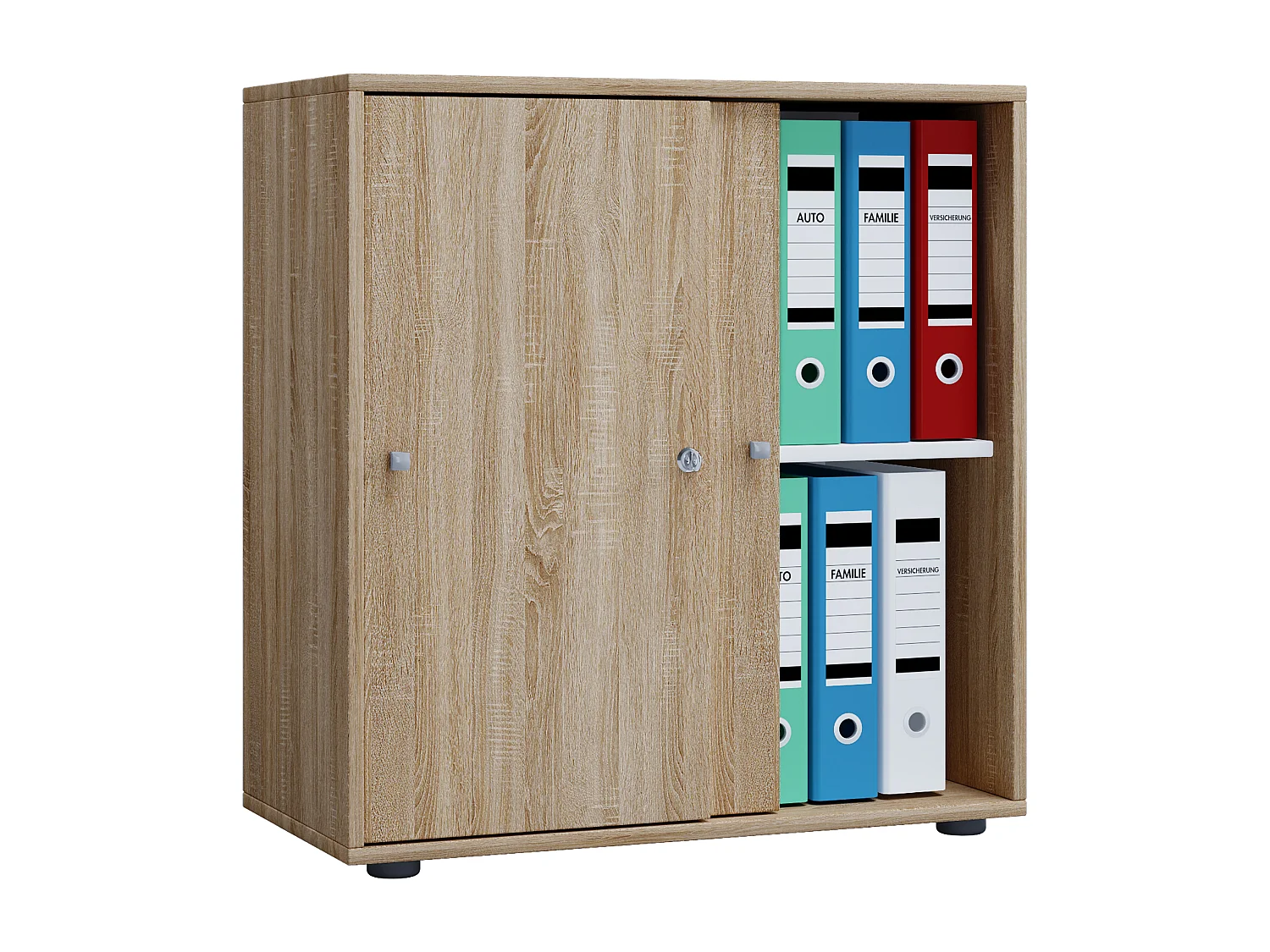 Lona L armoire de bureau avec 2 portes coulissantes et serrure, imitation chêne Sonoma.