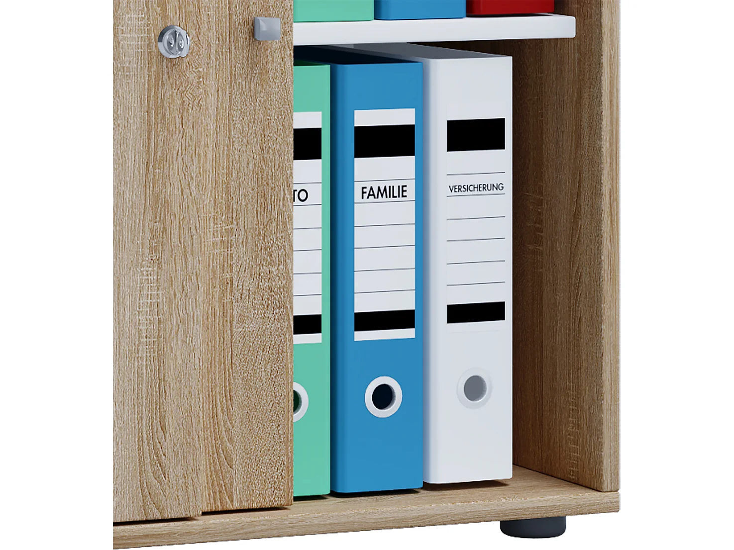 Lona L armoire de bureau avec 2 portes coulissantes et serrure, imitation chêne Sonoma.