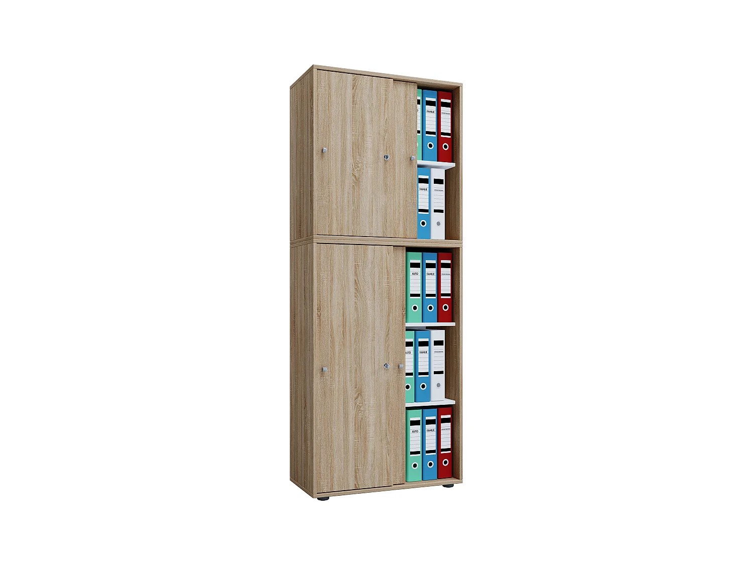 Office cabinet Lona Sonoma oak (Sägerau) W. 70 x H. 184 x D. 37 cm