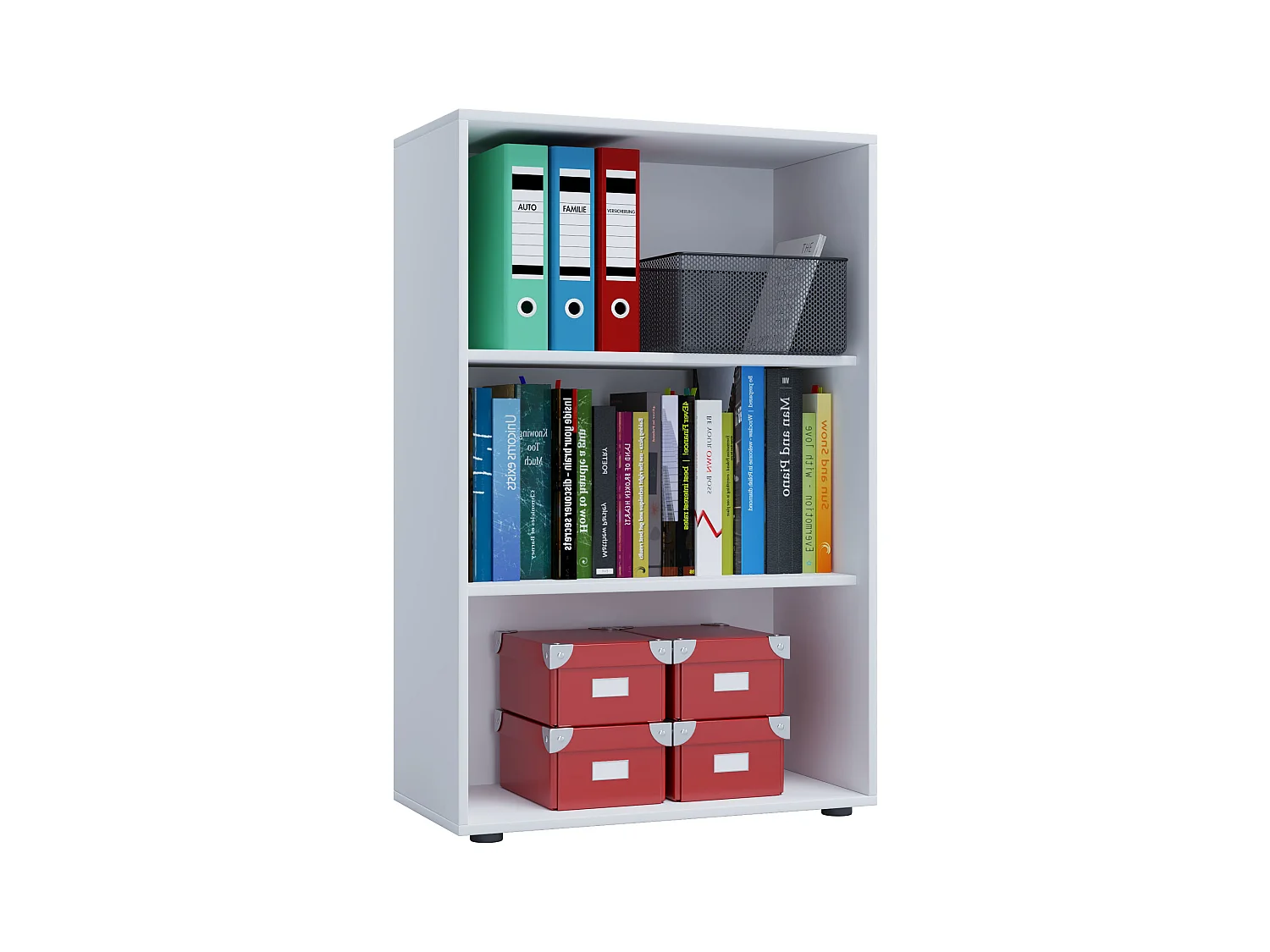 Office Shelf & Bookcase Lona White W. 70 x H. 111 x D. 37 cm