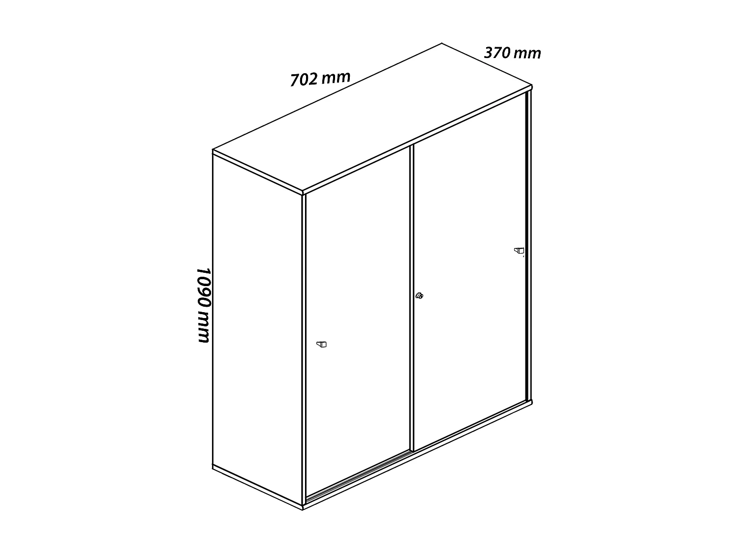 Office cabinet Lona White W. 70 x H. 111 x D. 40 cm