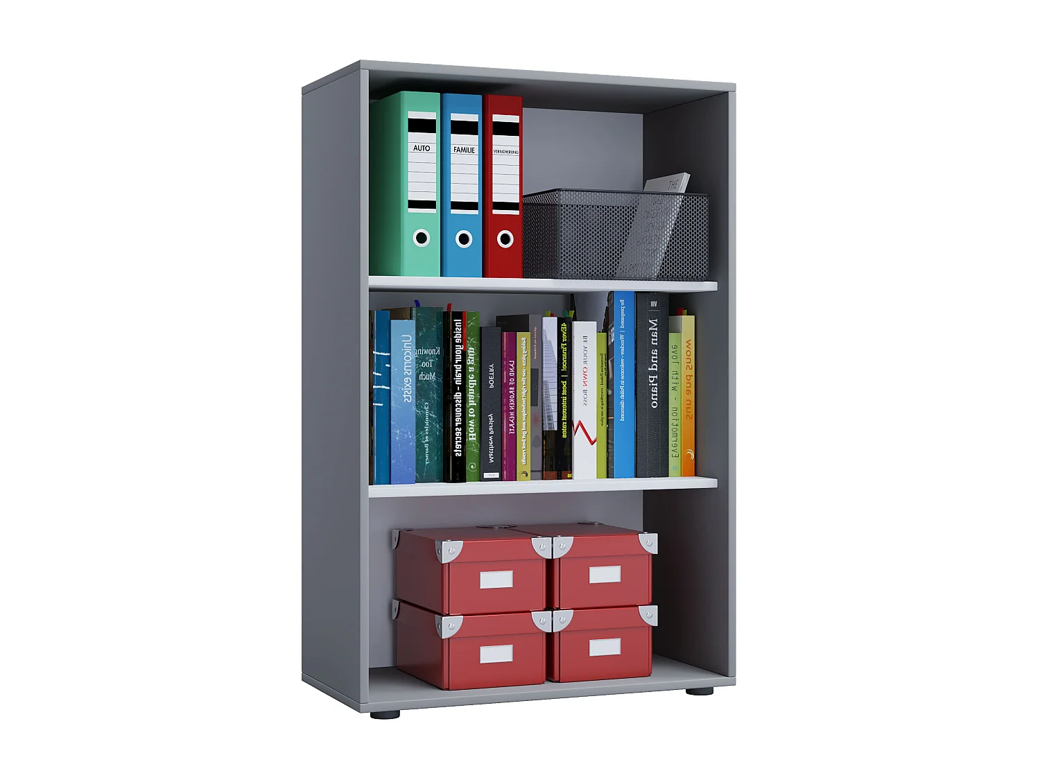 Office Shelf & Bookcase Lona Gray W. 70 x H. 111 x D. 37 cm