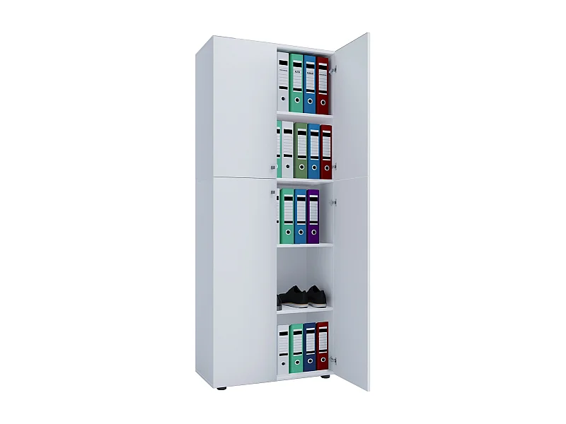 Office cabinet Lona White W. 70 x H. 184 x D. 40 cm