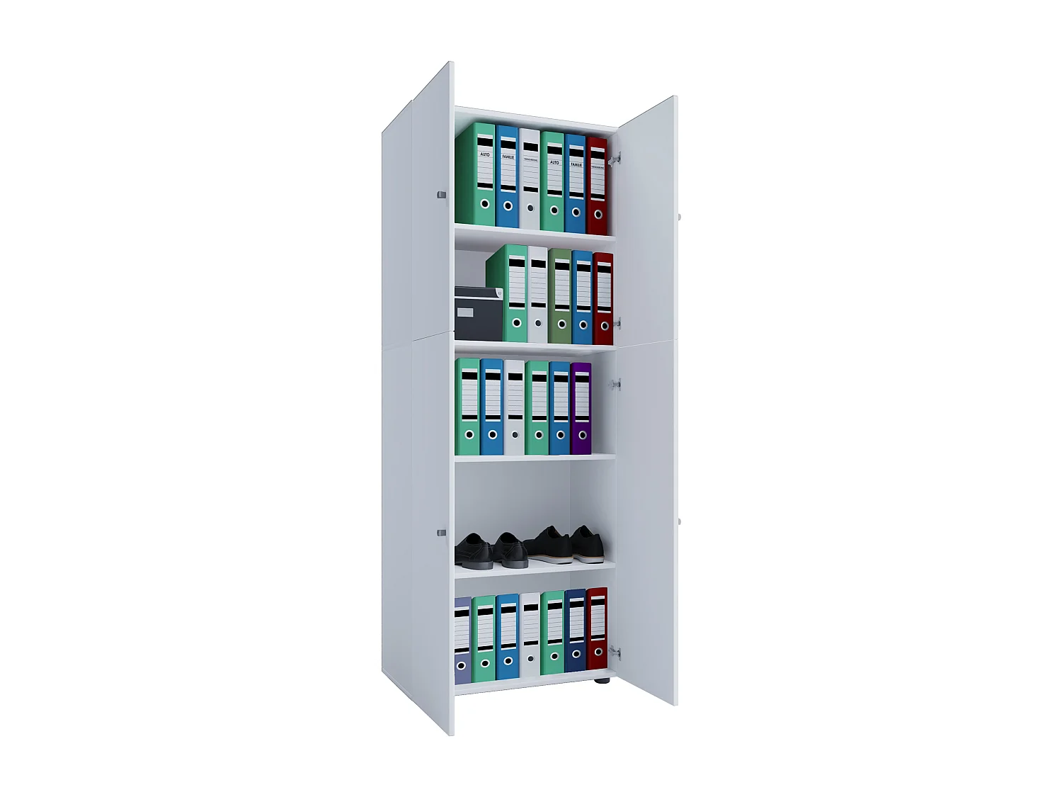 Lona Armoire de bureau, 4 portes, blanc.