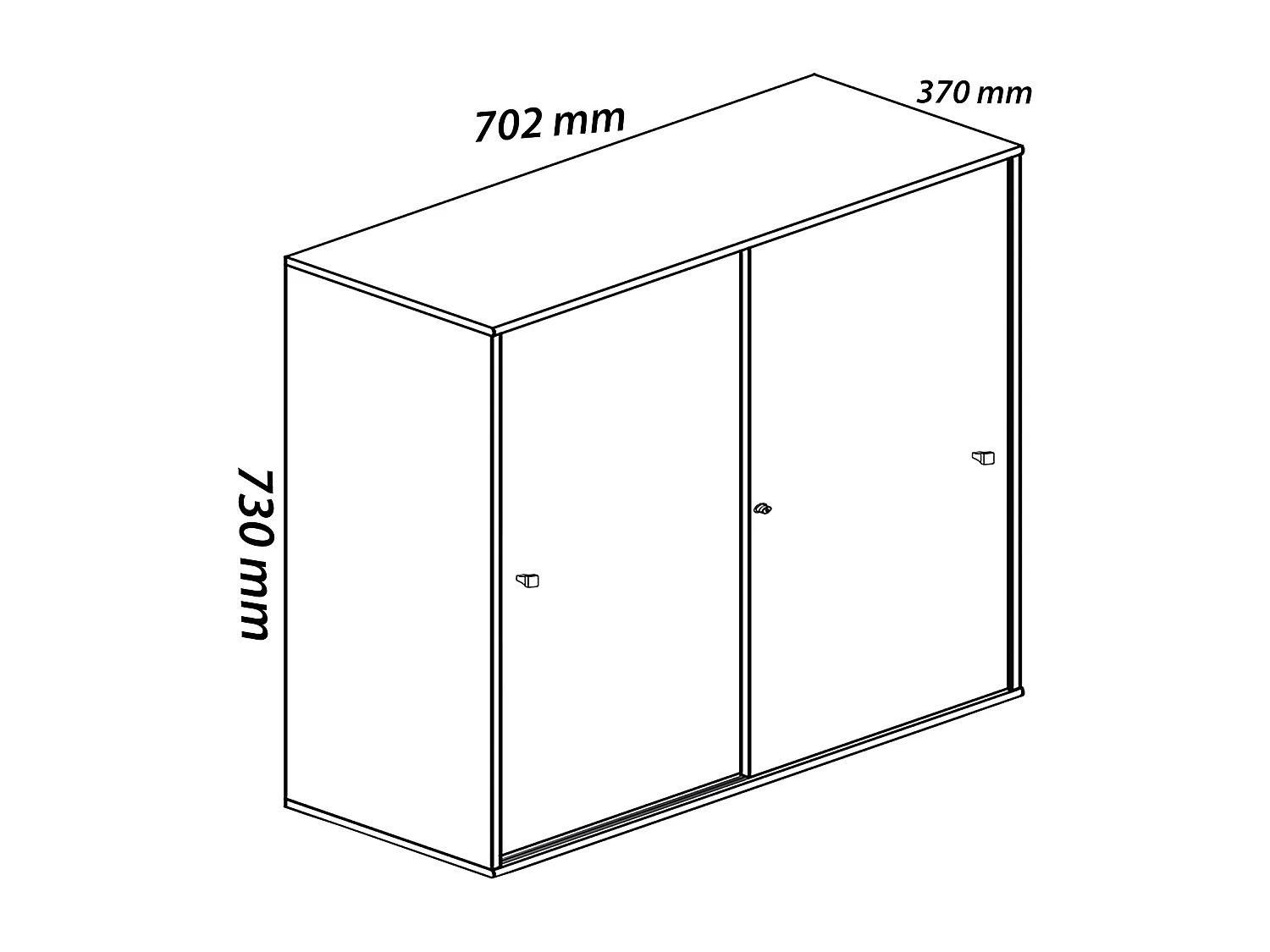 Lona L Armoire de bureau avec 2 portes coulissantes et serrure, gris.