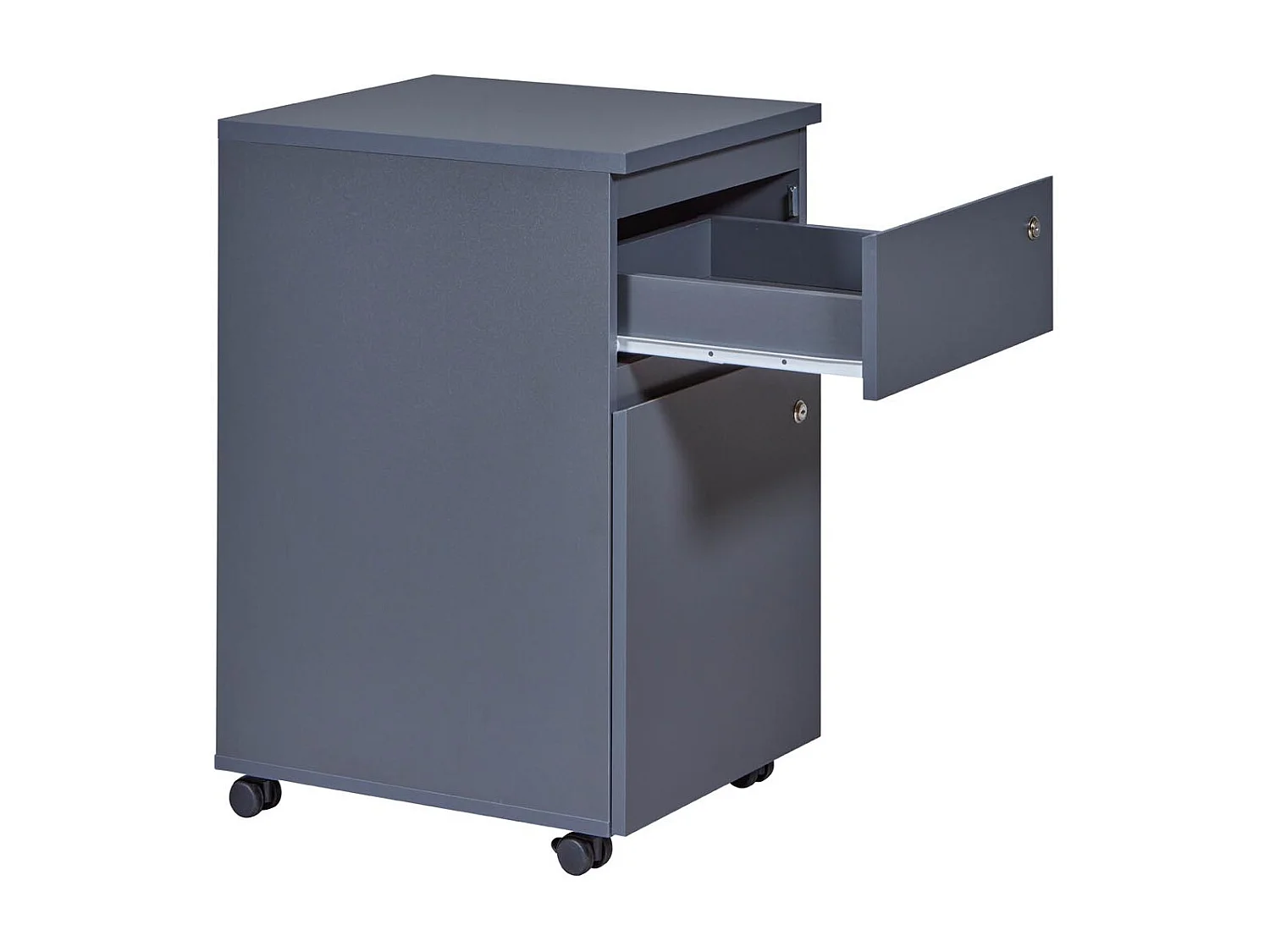 FileGuard commode tiroir cassette 1 tiroir, 1 porte avec clé gris.