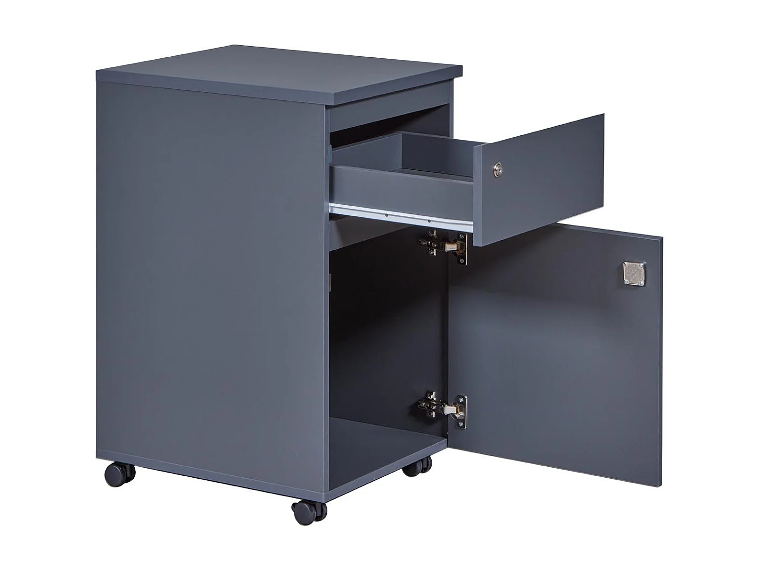 FileGuard commode tiroir cassette 1 tiroir, 1 porte avec clé gris.