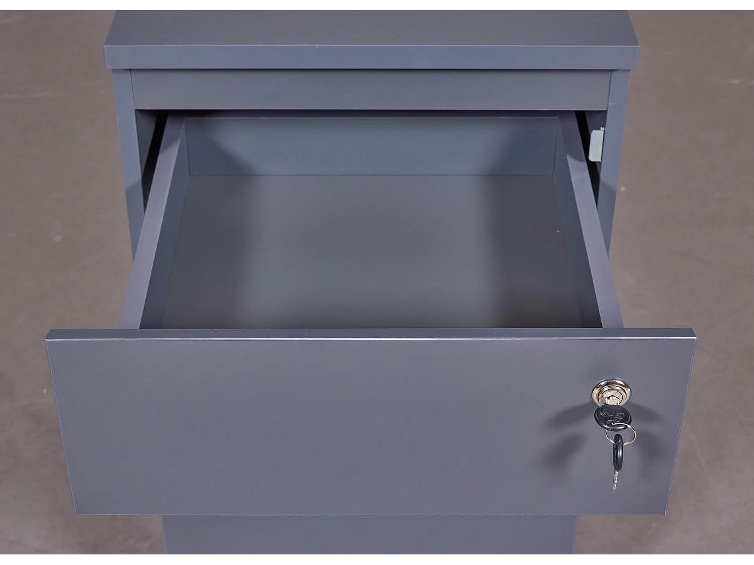FileGuard commode tiroir cassette 1 tiroir, 1 porte avec clé gris.