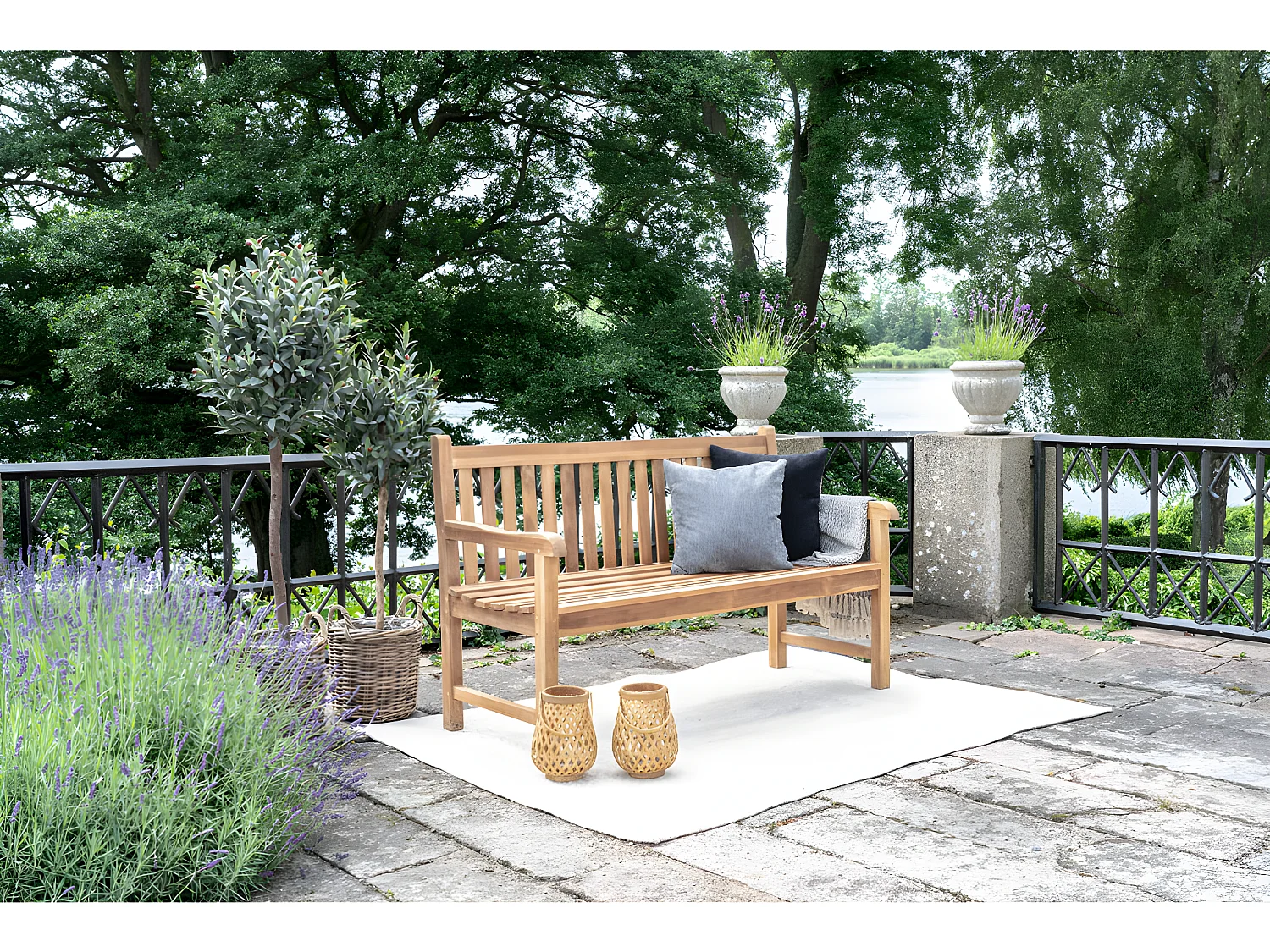 Cabo Gartenbank Breite 150 cm natur.