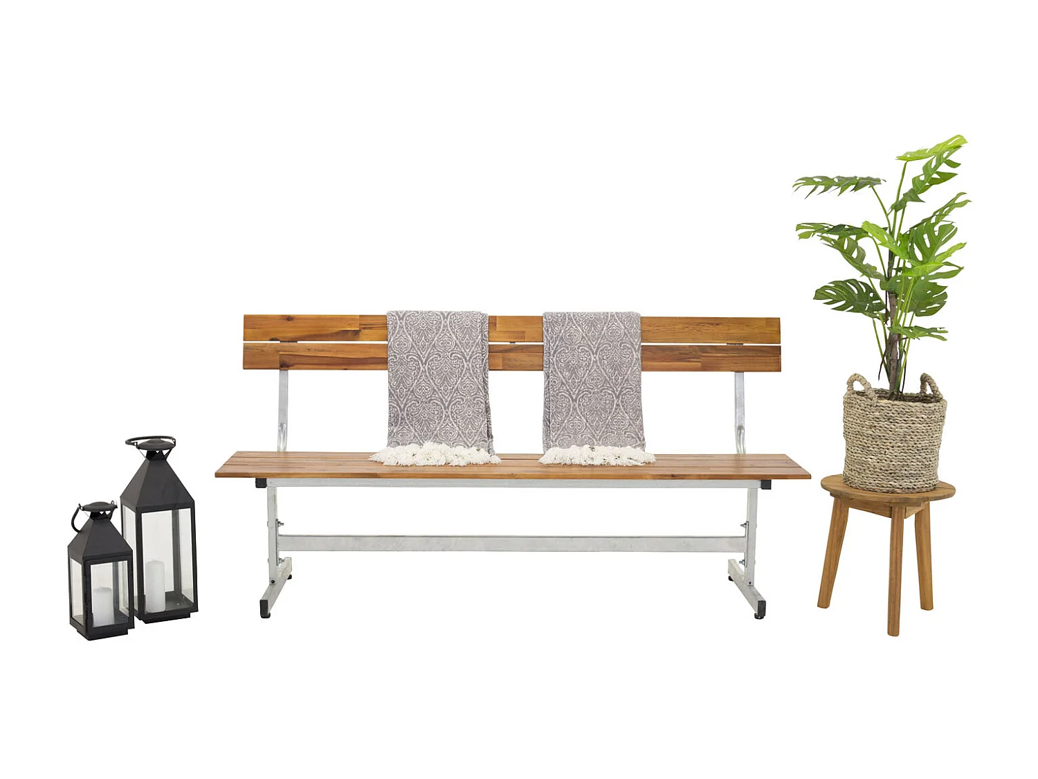 Lie Gartenbank silber, Akazie.