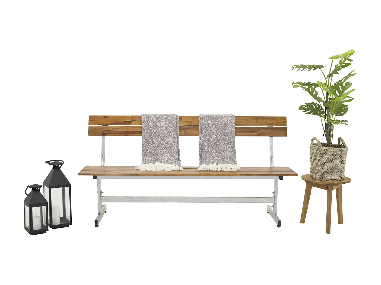 Lie Gartenbank silber, Akazie.