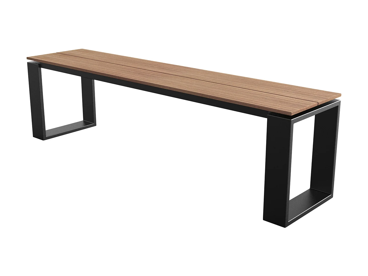 Martin Banc de jardin, noir et finition bois de teck.
