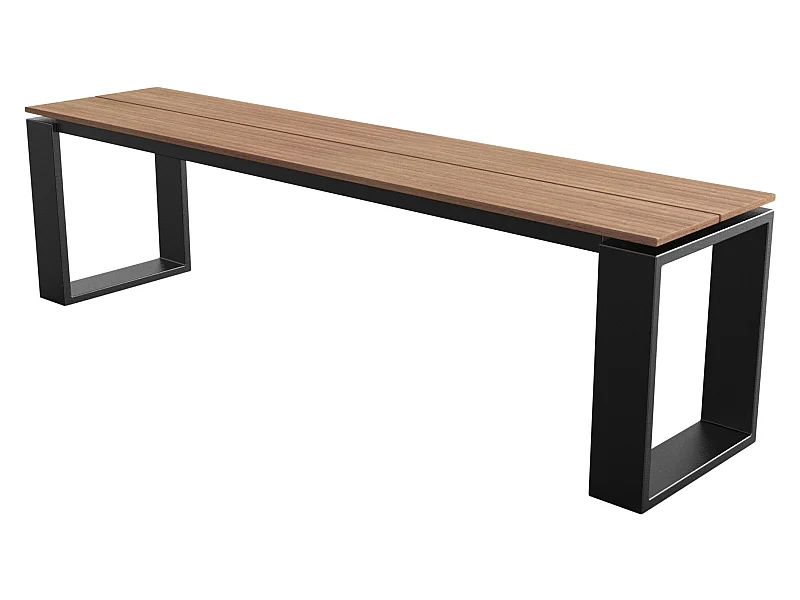 Martin tuinbank zwart en teak decor.